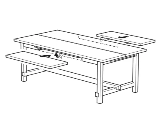 Uit-/inklappen van de tafel handleiding